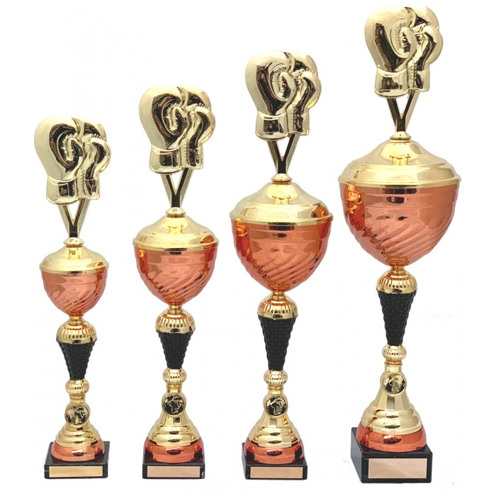 BOXING GLOVES METAL TROPHY  - AVAILABLE IN 4 SIZES